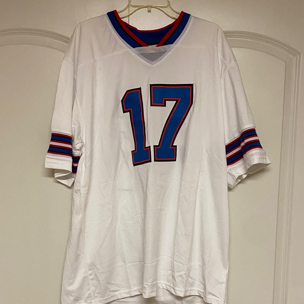 White and Blue Men's Sports Shirt